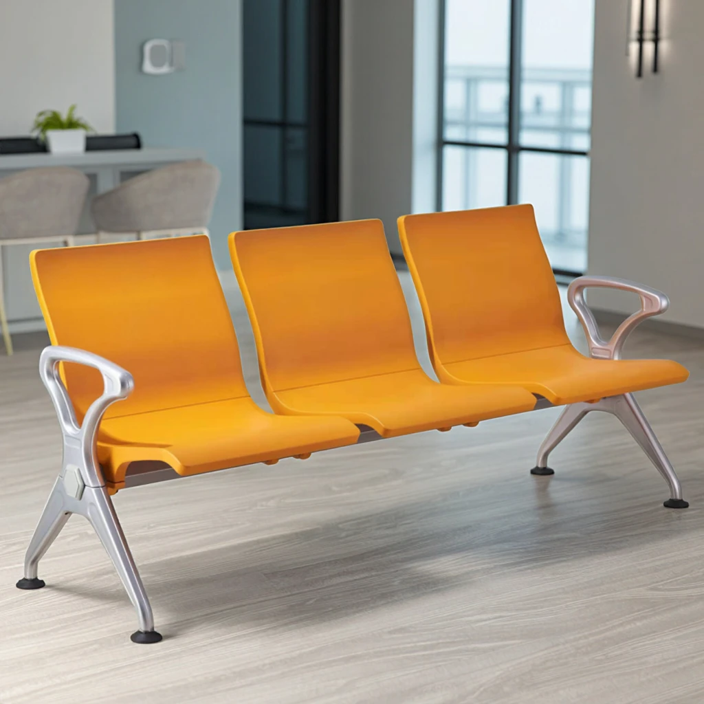 Breathable Steel Encapsulated Seating Hexagon Beam Design Modern Hospital Furniture for Large Venues 3