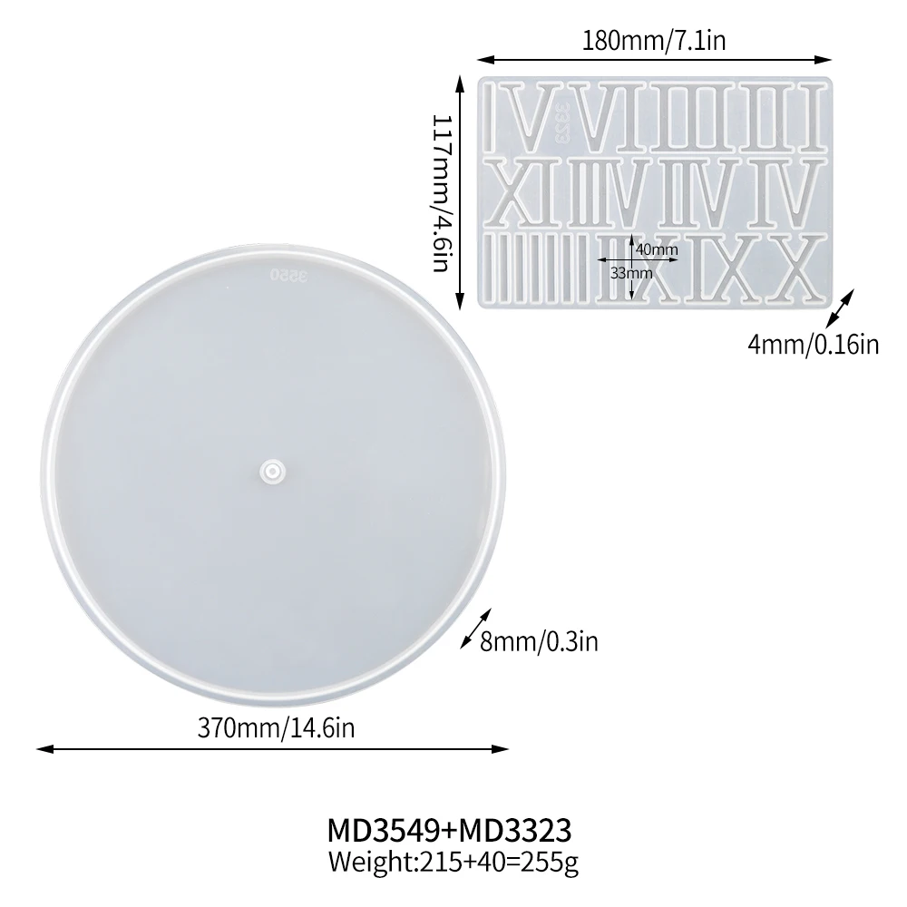 DM732 Large Roman Clock Numbers Silicone Mold - Eco-friendly