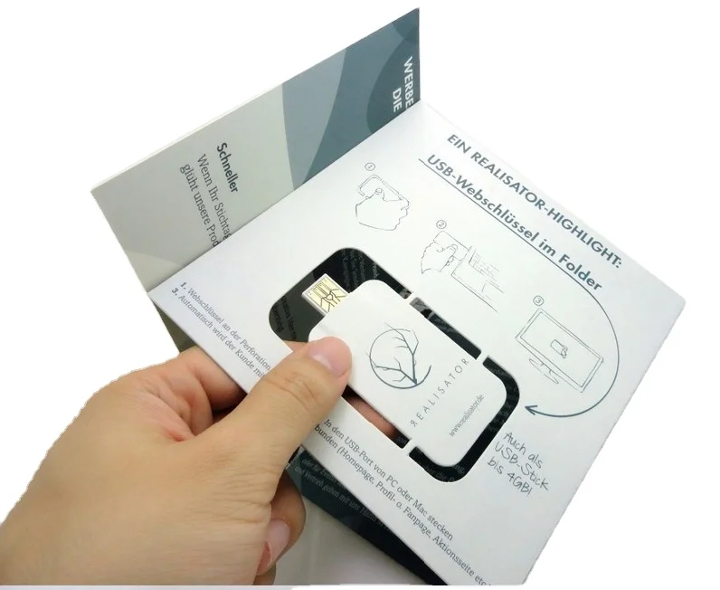A4 A5 Size Webkey, 1MB Usb Memory Card  Paper Webkeys With Customize Url Link