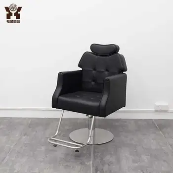 High end barber shop hairdressing chair that can be tilted lifted and rotated for hair salons