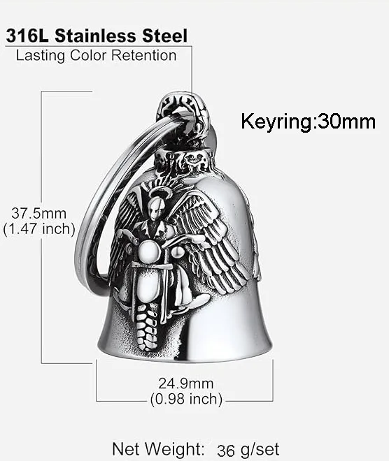 4 Pezzi Portachiavi Set, Regalo Con 2 Colori E Tasche Con Cordoncino, Portafortuna In Acciaio - Foto 3