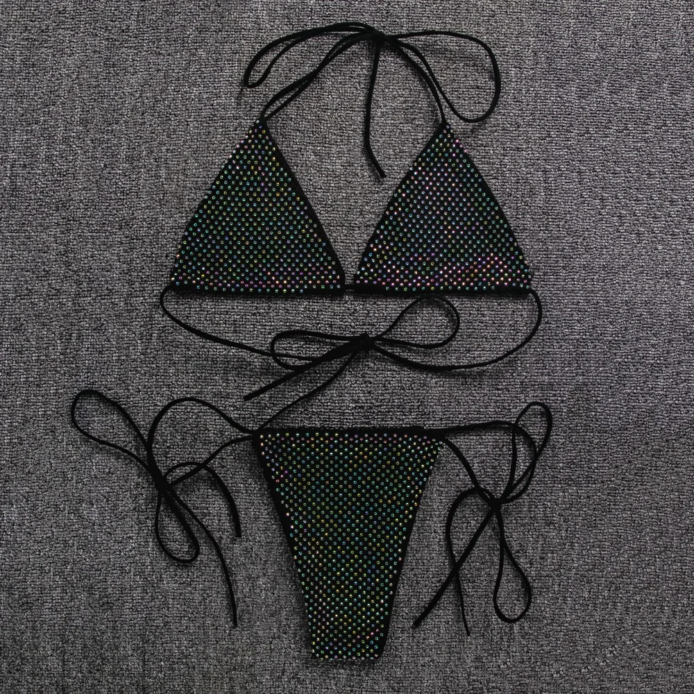 Sexy Rhinestone Push Up Bikini Micro image