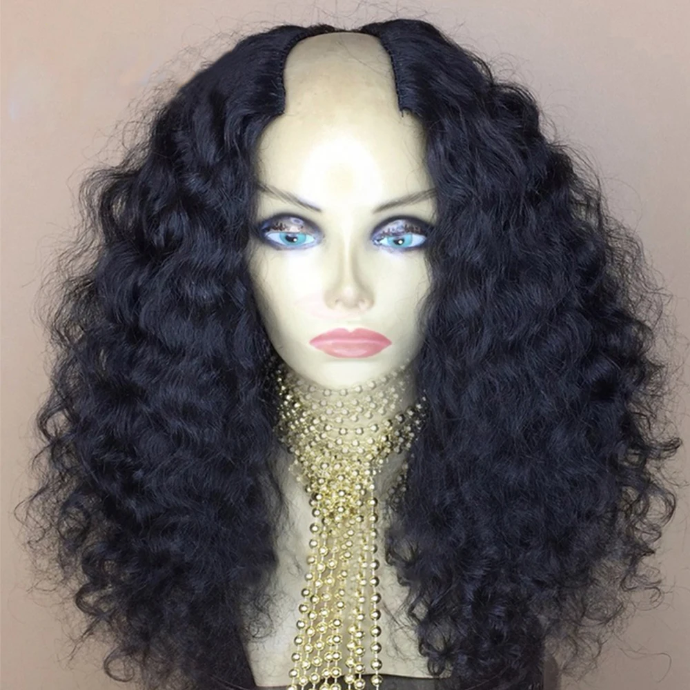 Drop Shipping 4c Afro Kinky Curly Wig U Part Wig Human Hair Brazilian