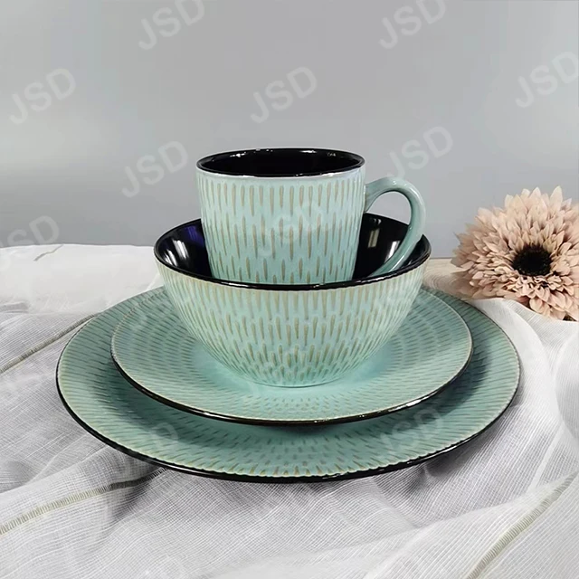 Креативный дизайн керамической посуды с цветной глазурью, обеденная тарелка 