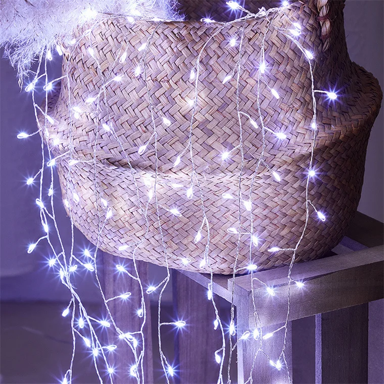 10m PVC Transparency Wire Led Light String Tree Led String Lights Flashing Outdoor Christmas LED String Fairy Light