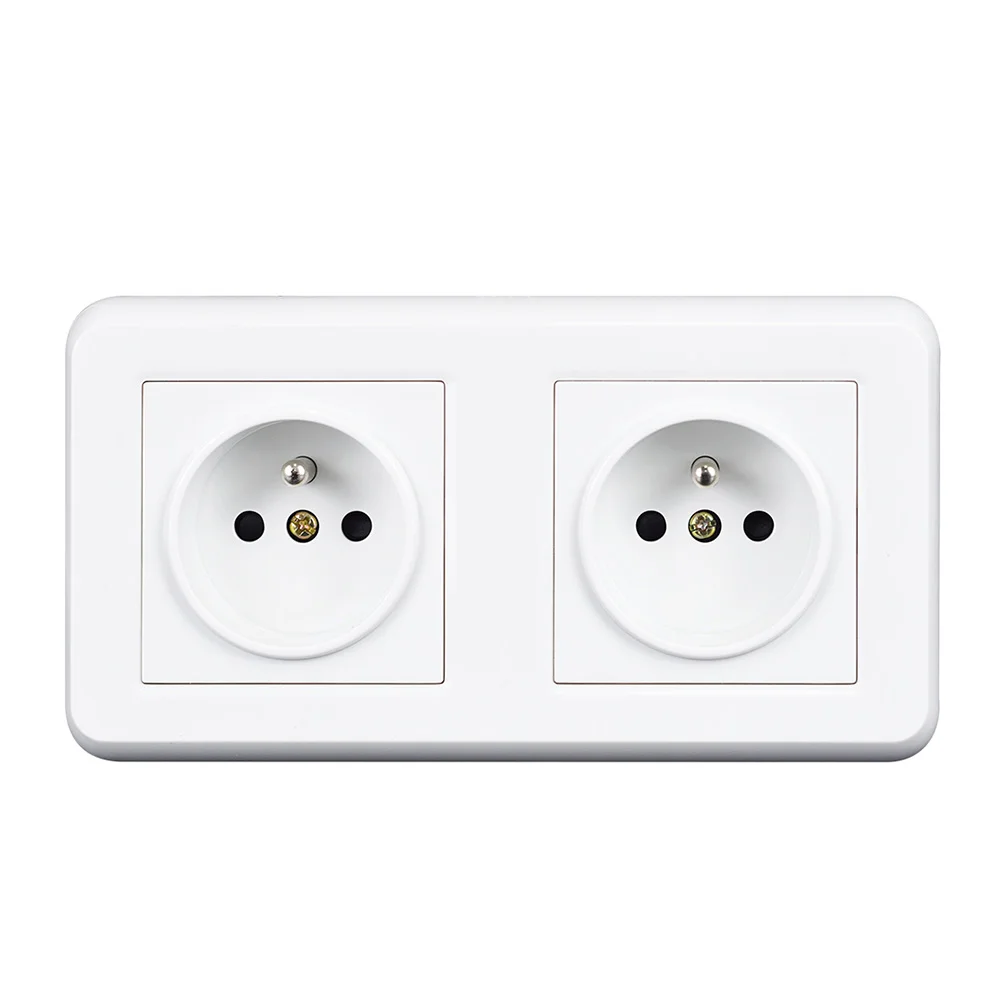 欧盟电力法式风格两个帮派 16amp 壁装电源插座 - buy wall socket,eu