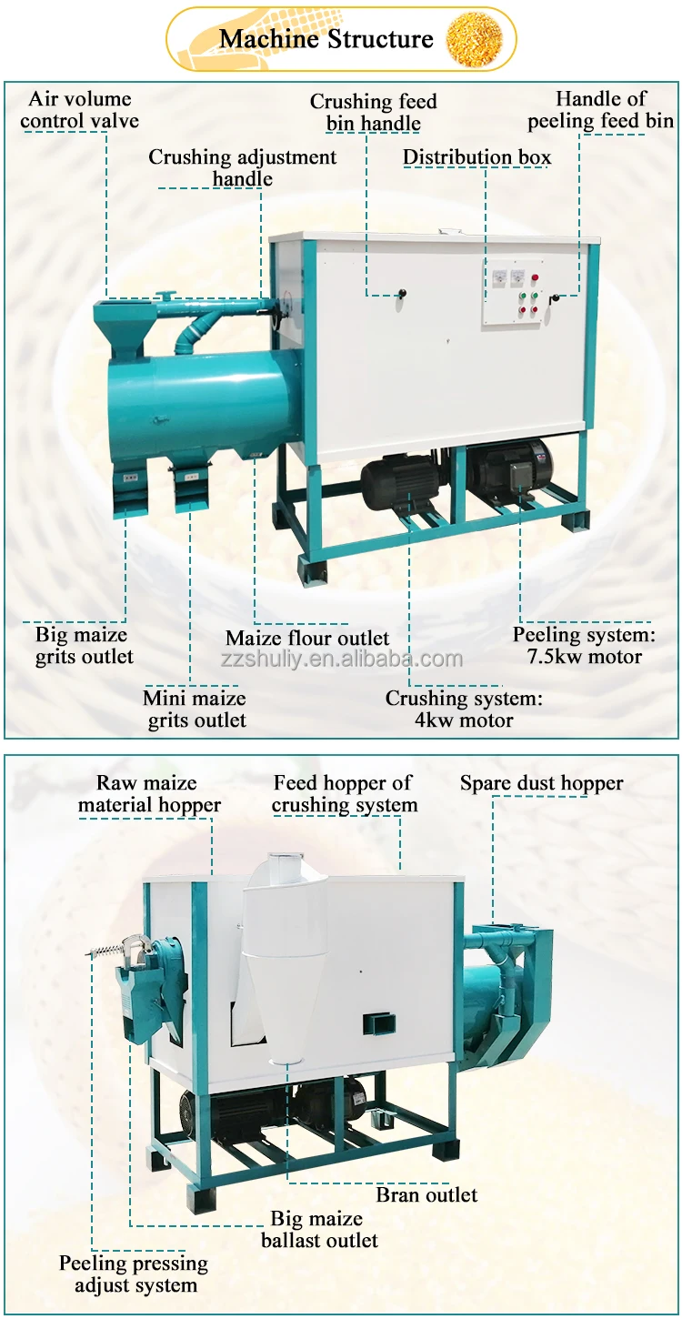 Good Performance Maize Peeling Machine Corn Grinding Machine
