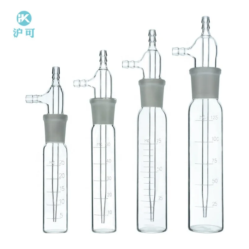 Huke Lab Glass Absorber Bottle Gas Sampling Tube Impinger10ml~275ml
