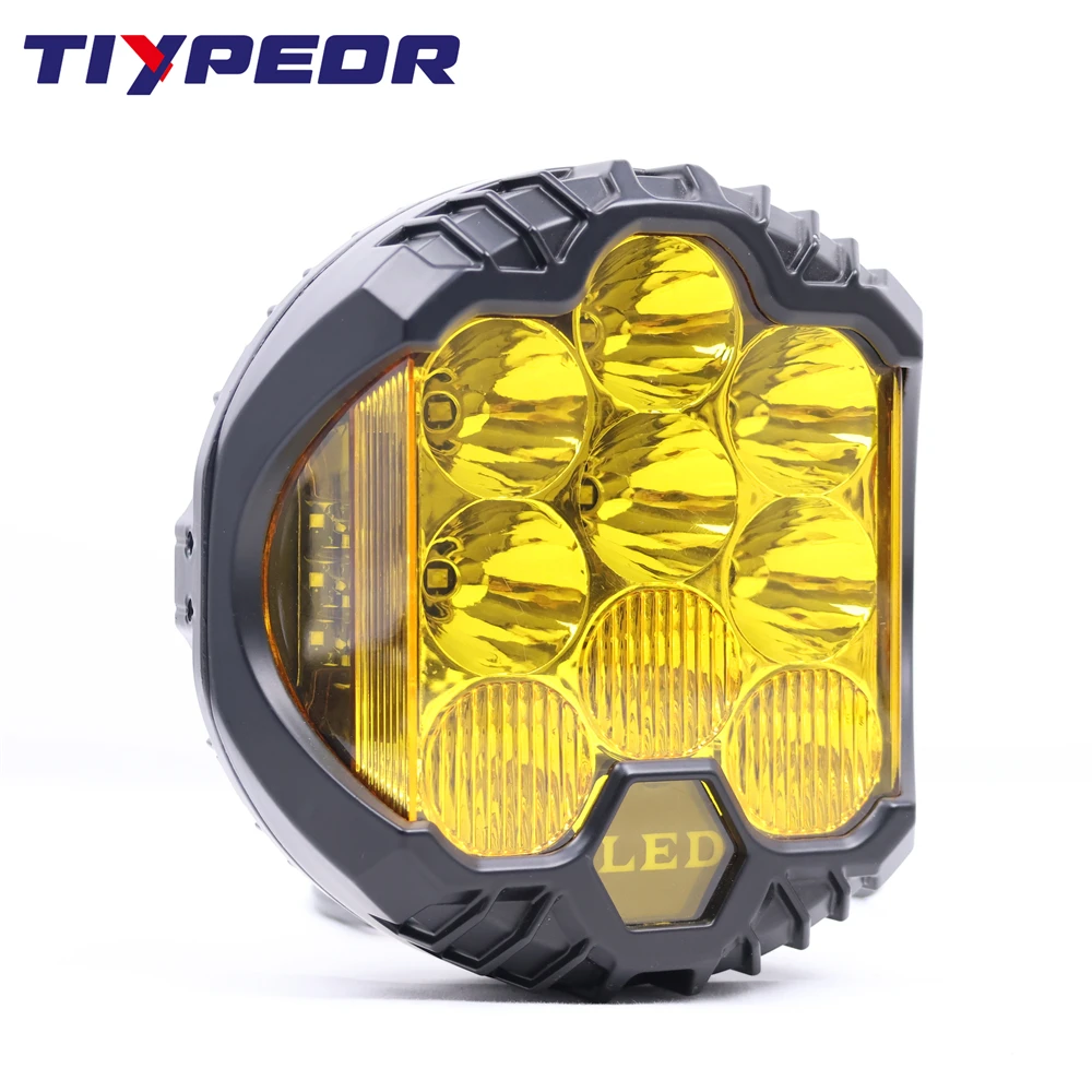 TIYPEOR Front Bumper 5inch Led Headlights 4x4 Lights Offroad Led Spotlight for jeep wrangler Jk Harley Modified Work Lamp DRL factory