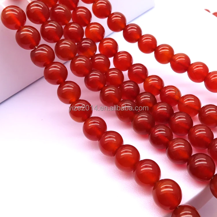 Wholesale Round Stone Bead Red Agate Loose Beads Natural Gemstone