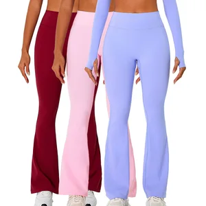TM0270  New Flare Pants High Waisted Lift-hip Bootcut Yoga Pants-Tummy Control Bell Bottom Leggings Yoga Pans