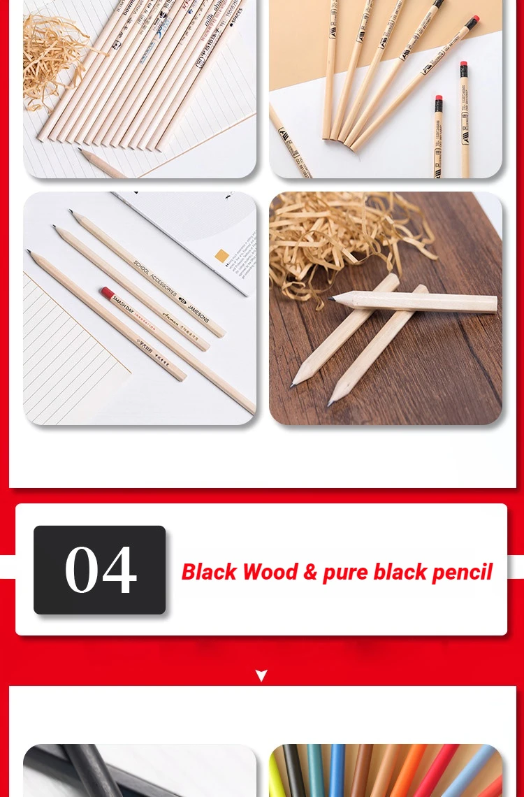 Promotion business office gift custom logo printed custom hb pencils with eraser green pencils pencil pink