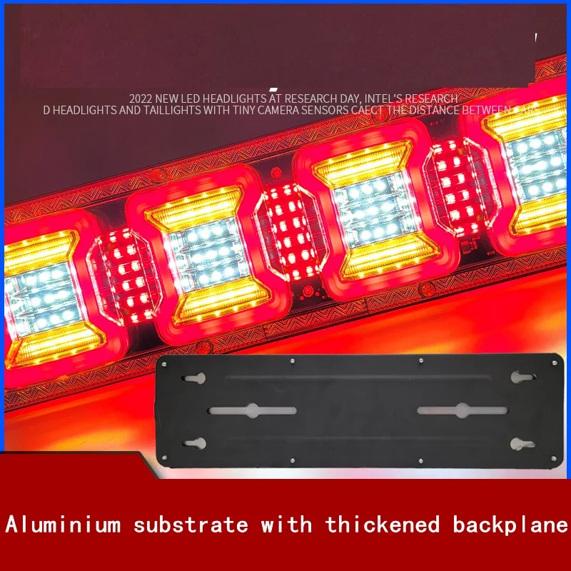 New Truck Rear Tail Light 24v Universal High Brightness Waterproof Semi-trailer Led Running Water Steering Brake Reversing 1