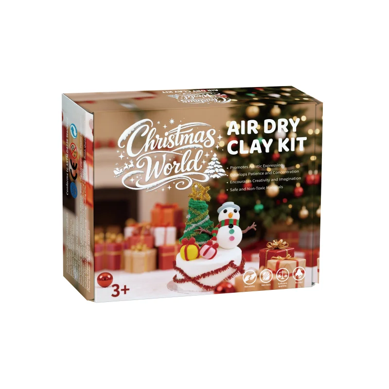 クリスマス向けエアドライクレイキット｜子供向けDIYクラフトセット（非クリスマス用エアドライクレイDIYキット）：雪だるま・クリスマスツリークラフトセット