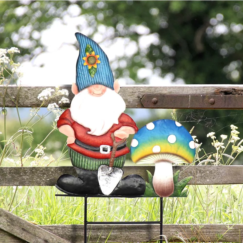 Colorful Metal Santa Christmas  Art Stakes Holiday  For ing 