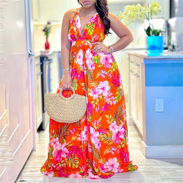2025 Latest Fashion Design Plus Size Womens Dresses Africa Clothing  Dress for Fat Woman Summer Dress