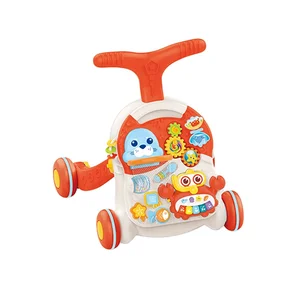2 in One Infant Baby Toys Kids Children Music and Light Function Plastic Electronic Baby Walker Push Pull Toys Walkers
