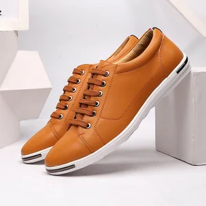 Business Casual Leather Shoes Breathable Round Head Work Shoes Plus Size 38-48 Men Leather Casual Shoes