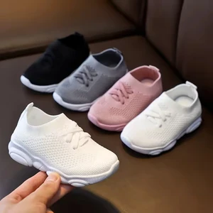 Wholesale Factory Anti-Slip Rubber Cute Soft Sole slip on Children Casual Shoes Breathable Kids Sport Sneakers