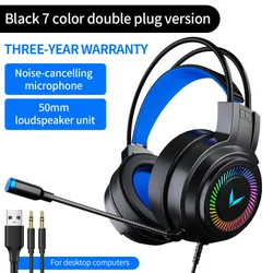 G58 USB Gaming Headphone Plug Stereo Sound Virtual Led Light Wired  Headsets with Mic for playing games music enjoy Gaming