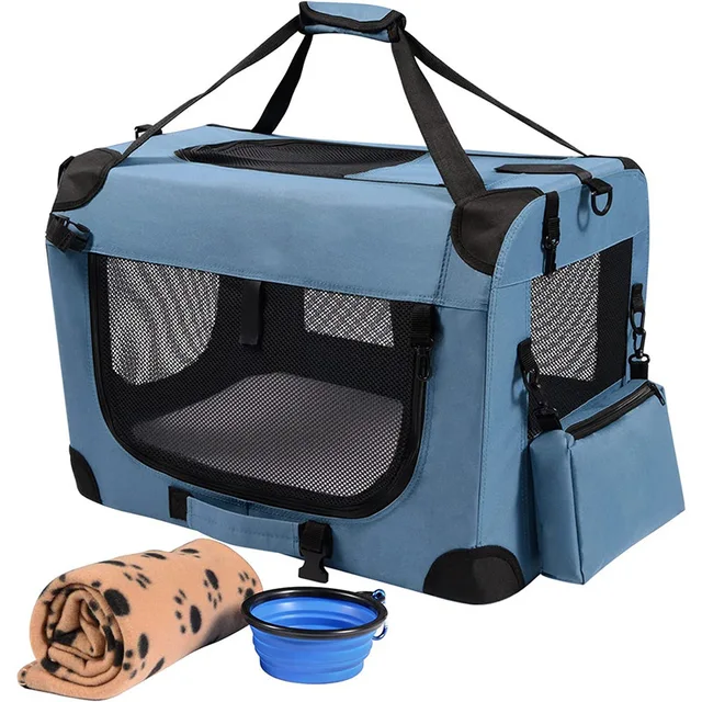 Travel Collapsible Dog Crate Travel Carrier Bag Car Folding Waterproof Pet Bag