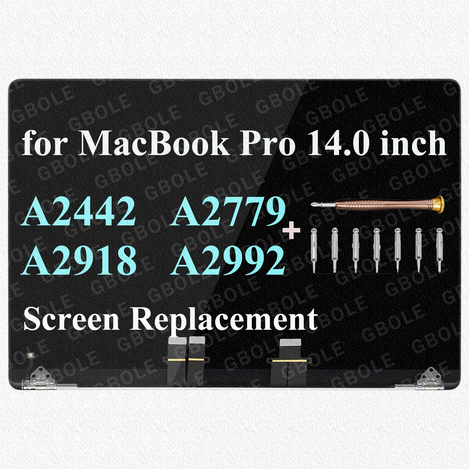 New Screen Assembly for MacBook Pro A2918 A2779 A2992 A2442 M3 14 Inch LCD Screen Display Assembly Replacement A+