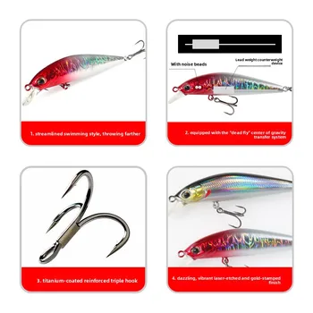 Stainless Steel Hovering Mino Fake Bait Remote Pour Pumping Stop Lure Bait Dead Fly System Cow-mouth Mandarin Fish Perch – Lure – view 5