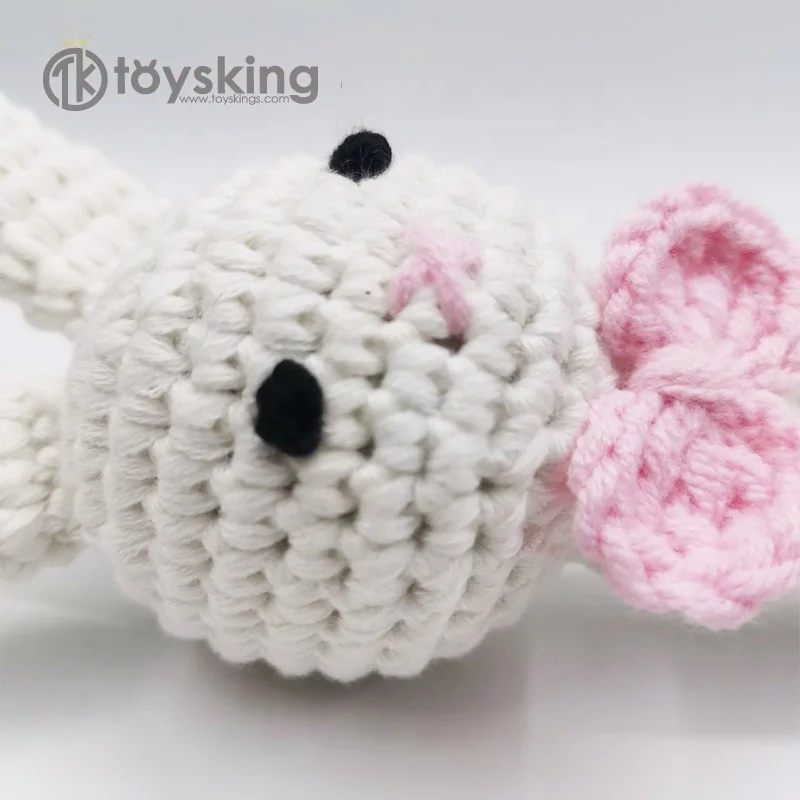 100% хлопок, ручная работа, Amigurumi, вязаный кроше, игрушки Кролик со звуком, погремушка, ручная вязка, детская игрушка со звуком