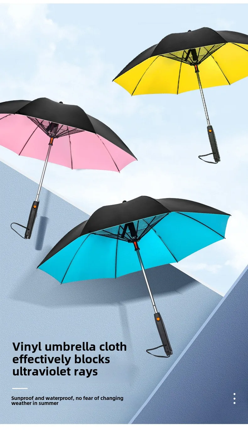Customizable Manual Cooling Straight Pole Umbrella with UV Protection for Travel and Use in Sun or Rain Factory Direct