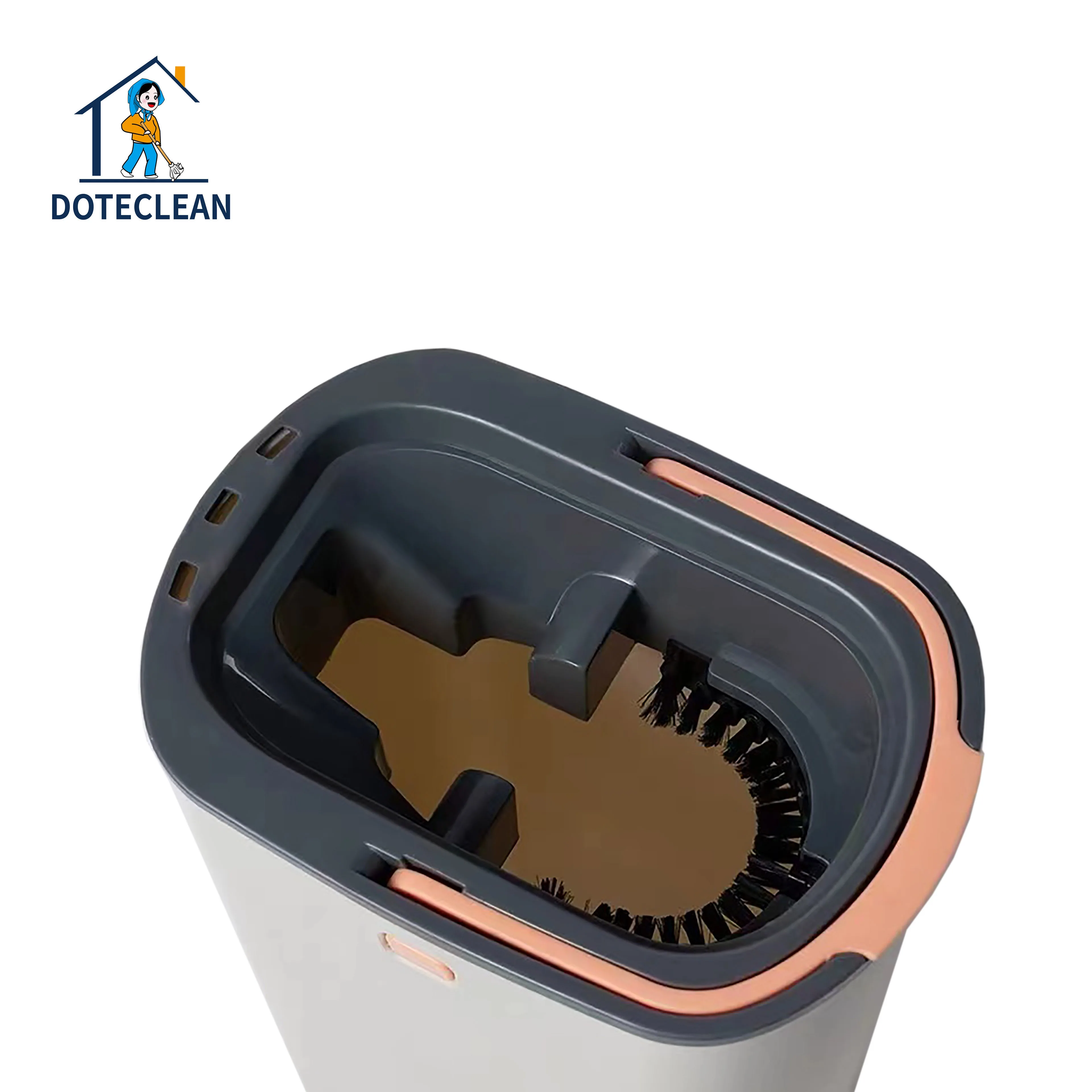 Small PVA Head 360° Easy-Squeeze Self-Cleaning and Drying Hand-Free Floor Mop Bucket with Swivel Handle