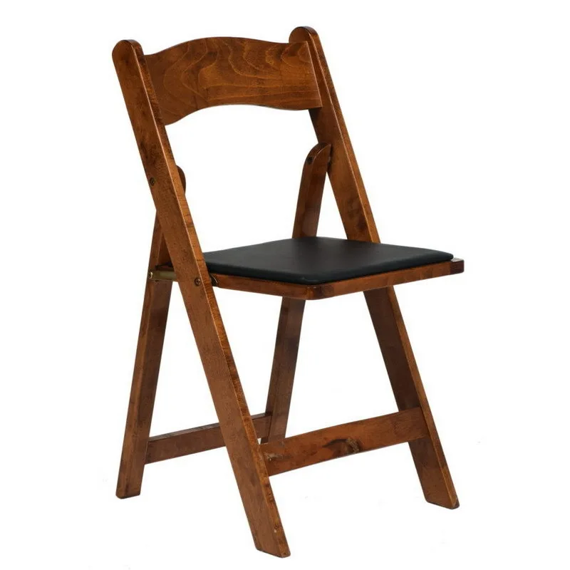 Portable Wedding Party Event Solid Wood Frame Natural Outdoor Folding Dining Chair