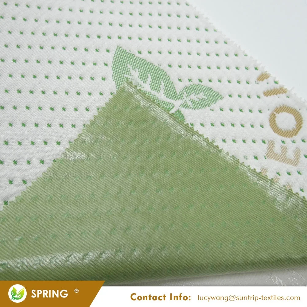 220gsm Green Bamboo Jacquard Waterproof Mattress Protector Fabric With