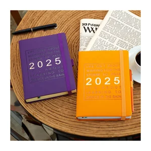 Customized Fast Business 2026 2026 365 Days Dairy PU Leather Notebook Spanish English Planner Meeting Notebook with Monthly Tabs