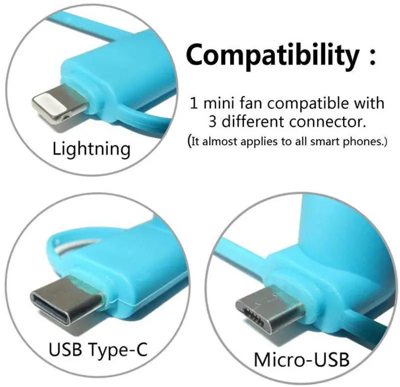 Custom Logo Handheld Outdoor Android Portable USB Type C Fast Cooling Travel Mini Fan for Cell Phones