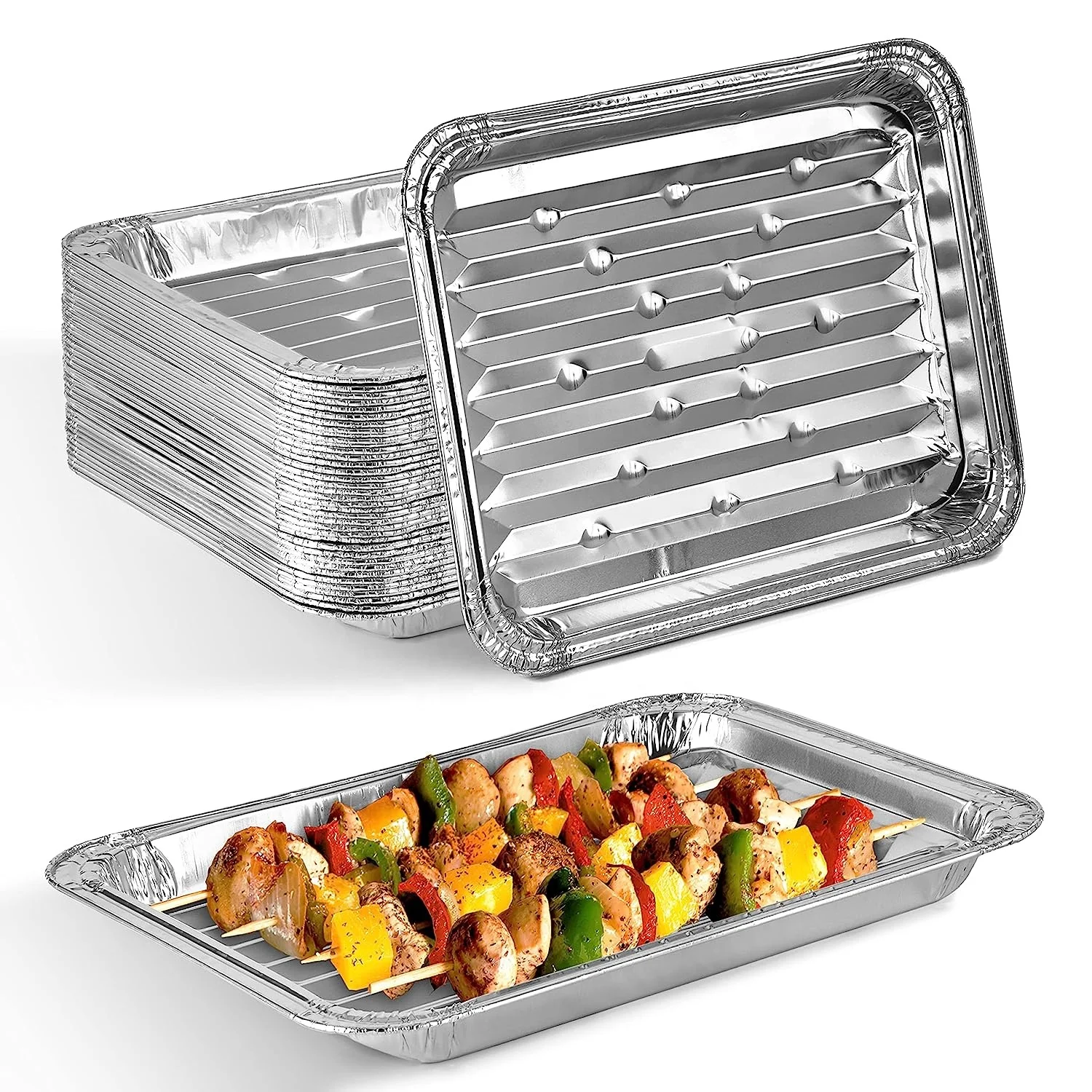 TIA CB27 Wholesale High Quality Reinforced Small Barbecue Aluminum Foil Plate Meal Aluminum Foil Disposable Plate Container