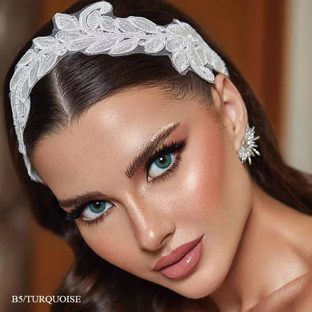 Смеси BeautyTone бирюзовый чехол темно-коричневые глаза естественный вид мягкие линзы оптовая продажа смешанные цвета цветные контакты для