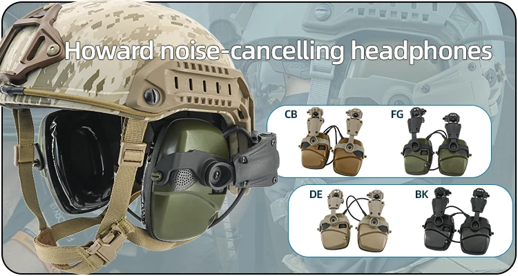 Tactical Helmet Arc Rail Hearing Protection Noise Canceling Amplifier ...