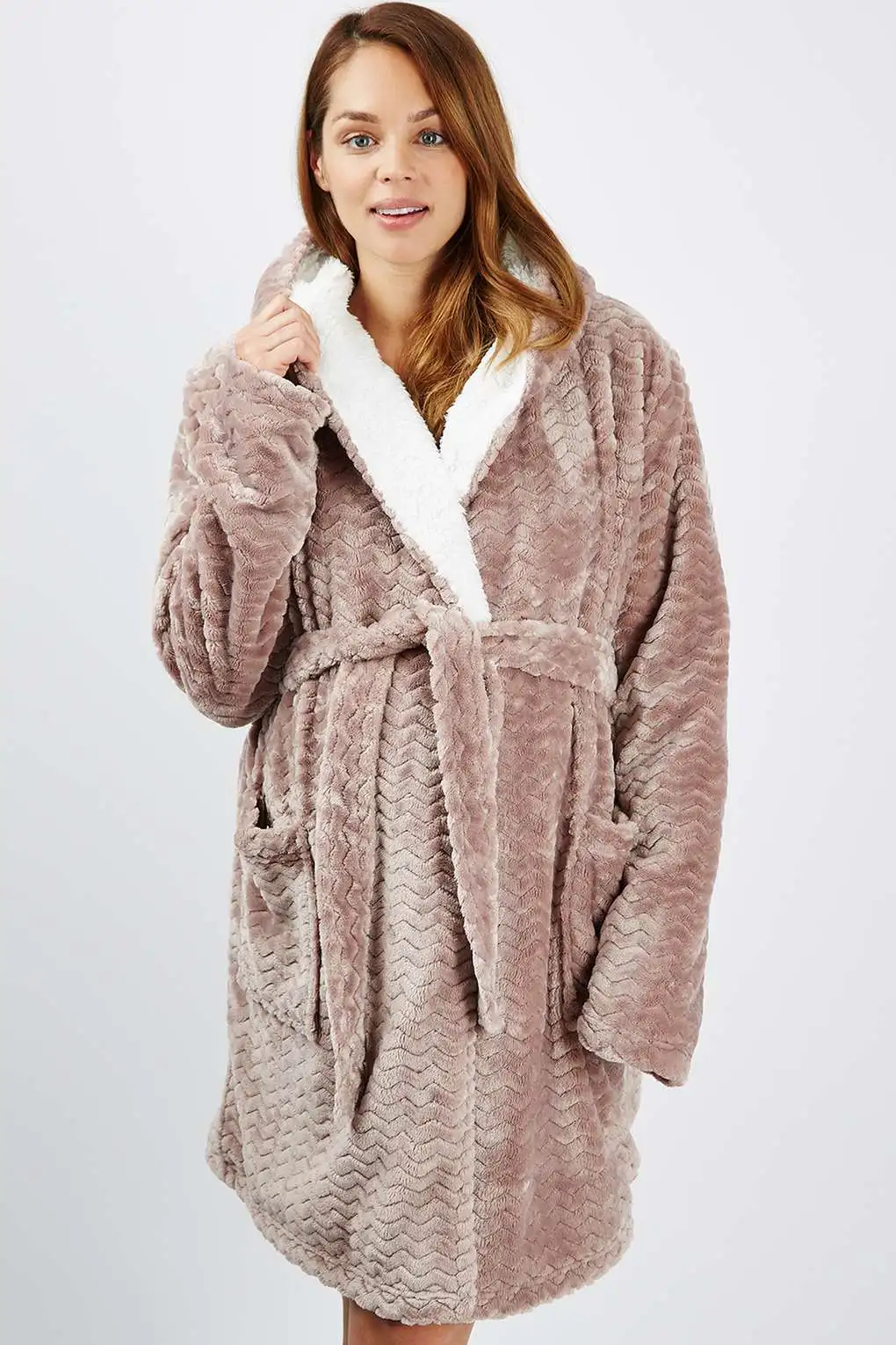 Factory Luxury Solid Teddy Robe Hooded Bathrobe High Quality Sleepwear Adult Sherpa Fleece Women Nightwear Pockets Knee Length Factory Luxury Solid Teddy Robe Hooded Bathrobe High Quality Sleepwear Adult Sherpa Fleece Women Nightwear Pockets Knee Length