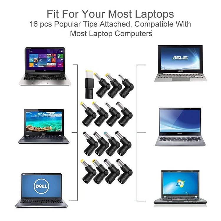 100W 15V 16V 18,5 V 19V 19,5 V 20V Универсальный Ноутбук Автомобильное зарядное устройство для Asus с адаптером переменного тока питания ноутбука Acer Dell, HP, Lenovo IBM с USB 5V 2.4A