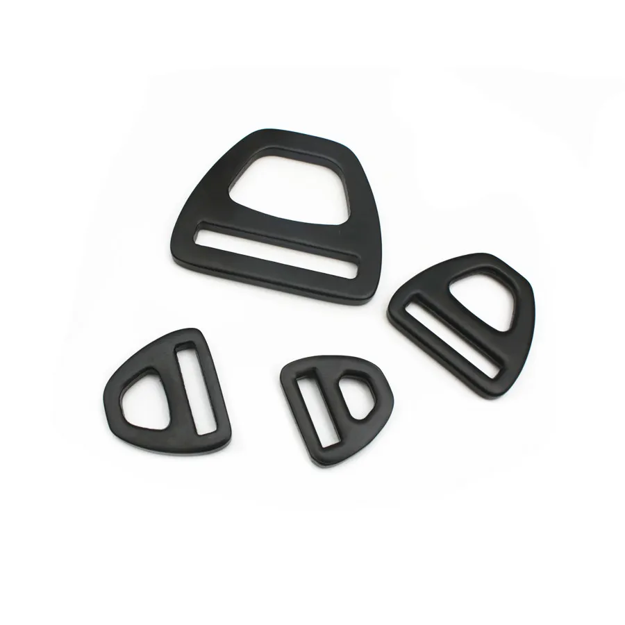 Wholesale 15/20/25/32/38MM Black/Silver D Ring Metal Fittings Durable and Light Aluminum Triangle Buckle for Pet Hardware