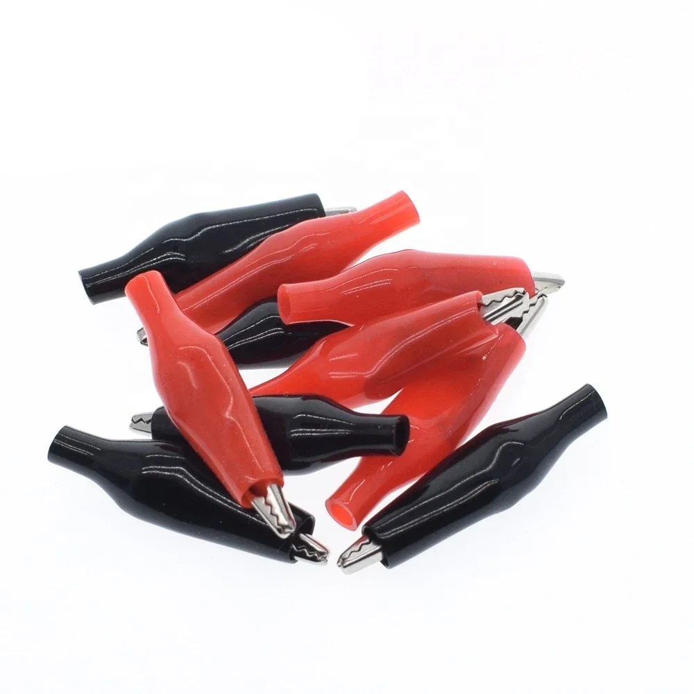 Металлический зажим типа крокодил G98 Электрический для тестирования щупов черного и красного цветов с номинальной пластиковой загрузкой 28