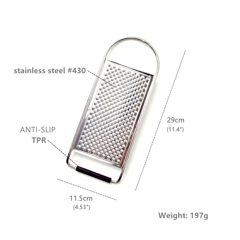 Commercial Rectangular Stainless Steel Flat Cheese Grater