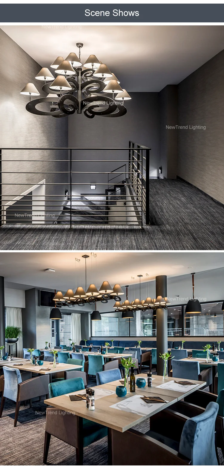 cpl 174 elegant design indoor decoration living room dining room villa fabric metal led modern chandelier light -4