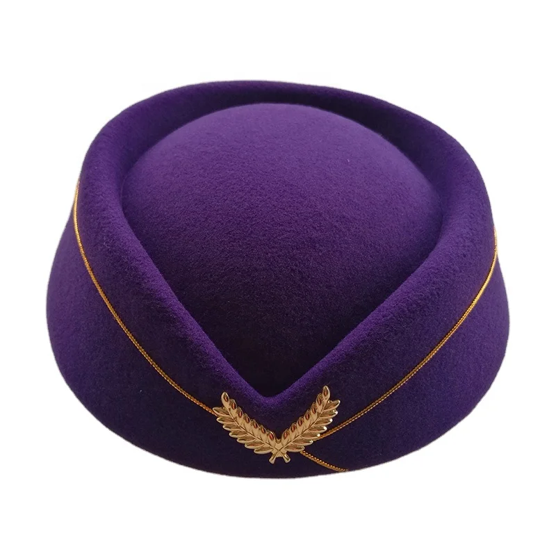 Горячая Распродажа стюардесса шапки головные уборы фетровая шляпка шерстяная форма пилота бортпроводница фуражка
