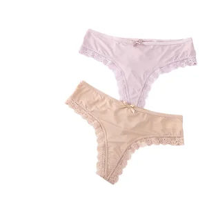 Woman Sexy Lace Panties Underwear Pure Color Low Waist Bow Knot Breathable Mesh Sexy Underwear Briefs