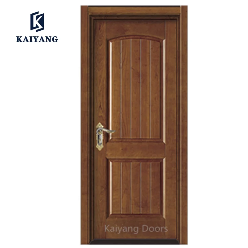 Popular interior solid teak wood door finished hotel door single door design