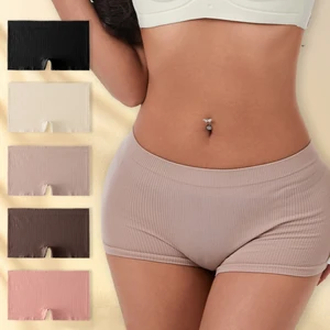 Women's Comfortable Boxer Briefs Simple Atmosphere Shapewear Shorts Panties for Butt Shaping Underpants with Joker Design