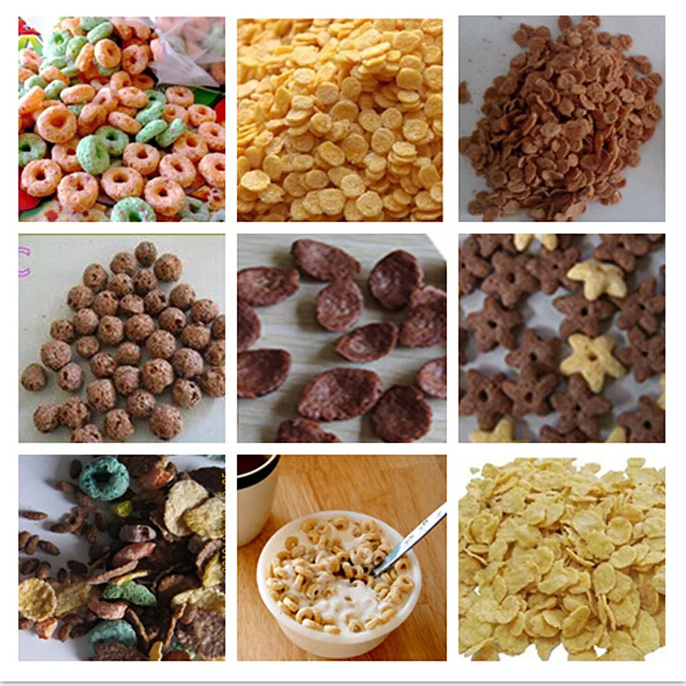 Easy operate Twin Screw Crispy Corn Flakes Extruder and Automatic Breakfast cereals processing line with factory price