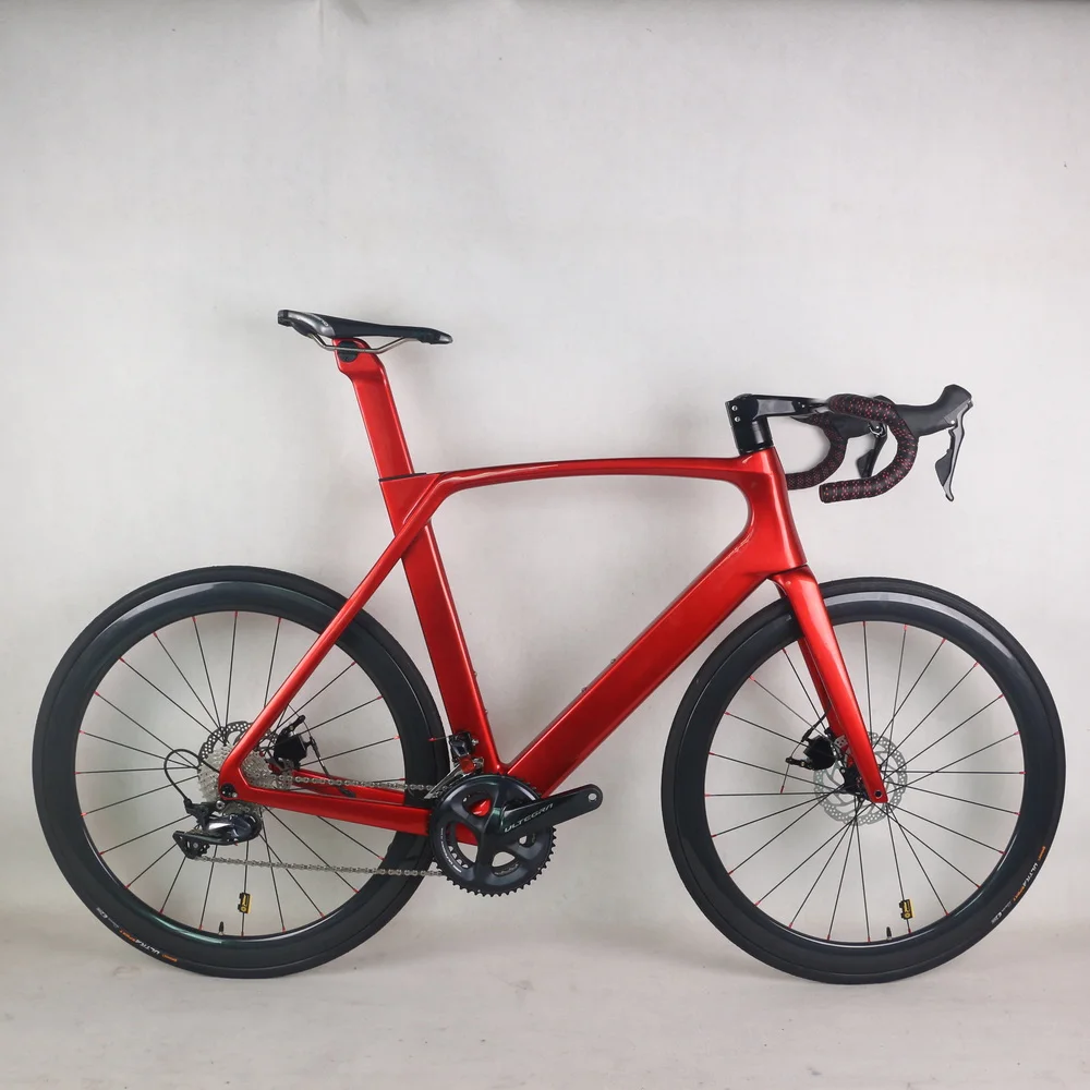Complete Bike EPS Technology Cycling Disc Brake Bike Carbon Frame Bicycle 700*30C R8000 Groupset with Carbon Wheels Paint TT-X34