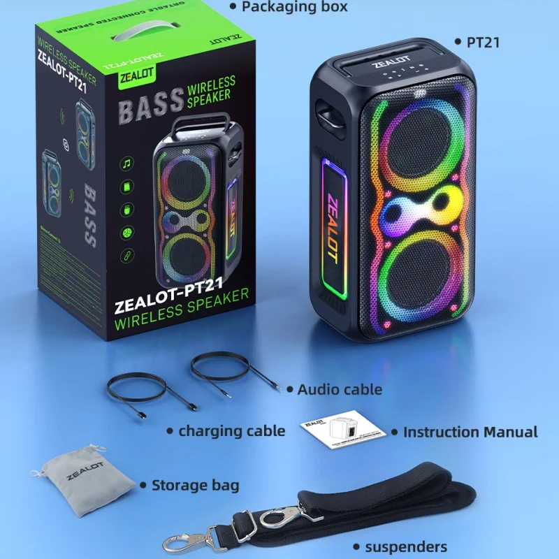 ZEALOT PT21 200w Portable Wireless Party Speaker - Super Bass